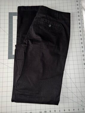 long tall sally Straight Leg Black Cotton Women's Pants size 8 x 36”